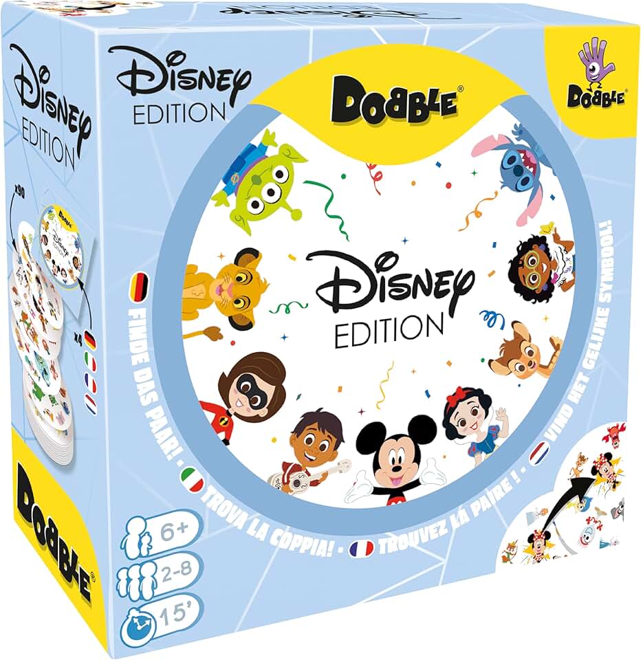 Asmodee, Dobble Disney, Familienspiel, Kartenspiel, Schnelles und lustiges Gesellschaftsspiel für di