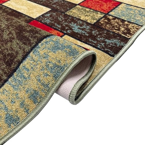 Miniatura 64 de Kapaqua Custom Size Grey Bohemian Kilim Rubber Backed Non-Slip Hallway Stair Runner Rug Carpet 31 inch Wide Choose Your Length 31in X 12ft