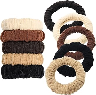 Youxuan No Damage Soft Polyester Hair Ties, No Tug Scrunchies Hair Bands with Strong Elasticity