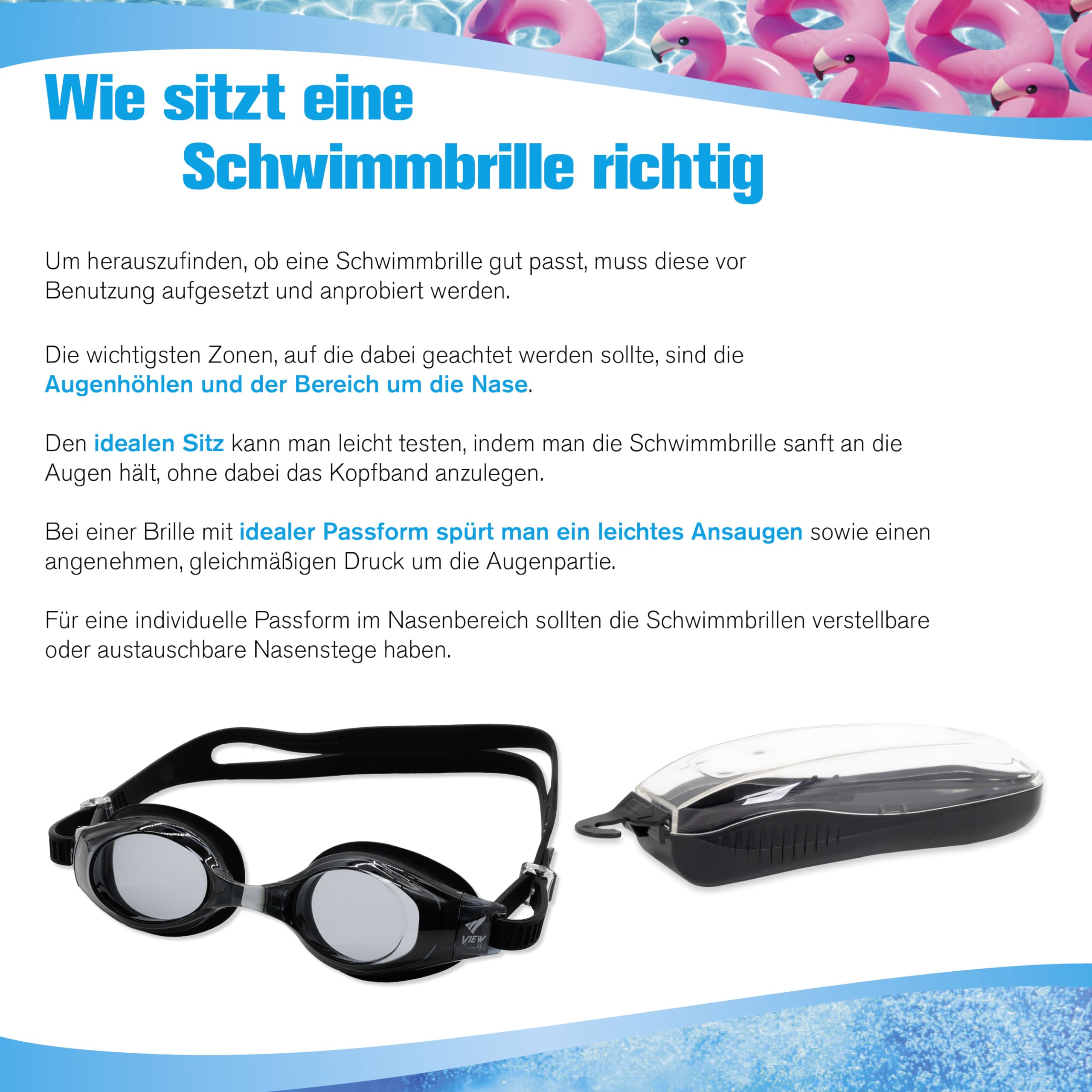 B&S Schwimmbrille für Kinder & Erwachsene, UV | Anti-Beschlag-Gläser aus schlagfestem Polycarbonat mit UV-Schutz, salzwasserbeständig, antiallergisch, verstellbarer Steg