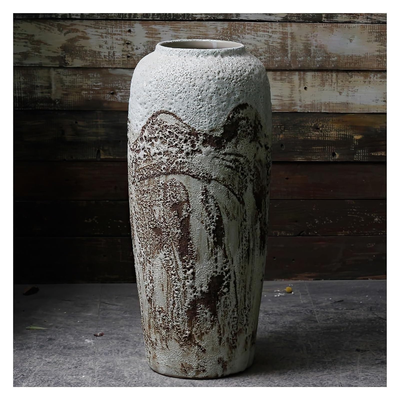 Wazon Ceramiczny Na Kwiaty, Wysoki Wazon Podłogowy, Duży Ceramiczny Wazon Podłogowy, Ręcznie Robiony Do Dekoracji, Salonu, Biura, Sypialni, Kuchni, Dekoracyjne Gałązki I Kwiaty, Jeden Kolor - 40 X 28