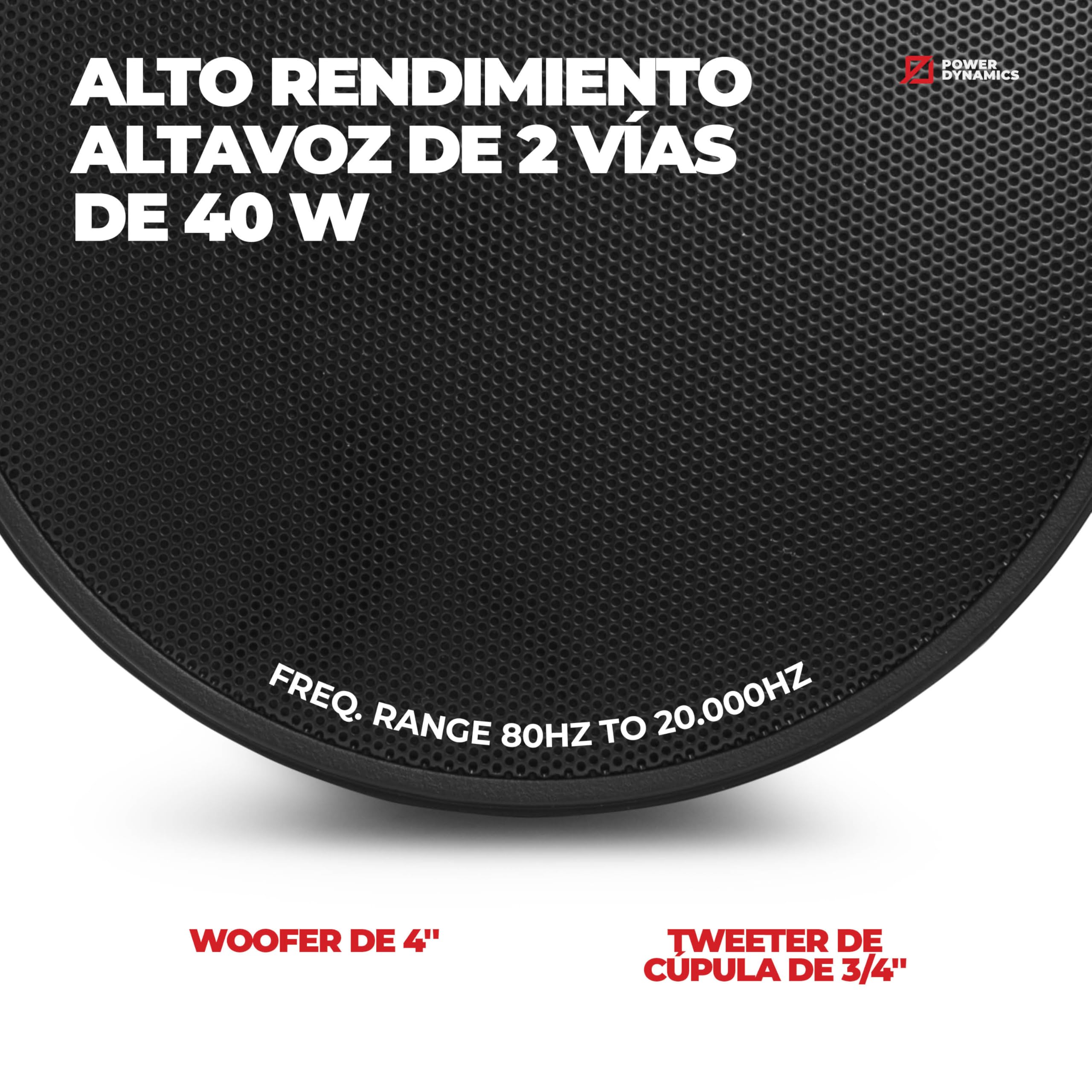 Power Dynamics Purity4B – Altavoz Colgante 100V 4 Pulgadas Sonido Ambiental Profesional para música de Fondo, megafonía, Sistemas comerciales Compatible 8 ohmios y techos Altos, Color Negro