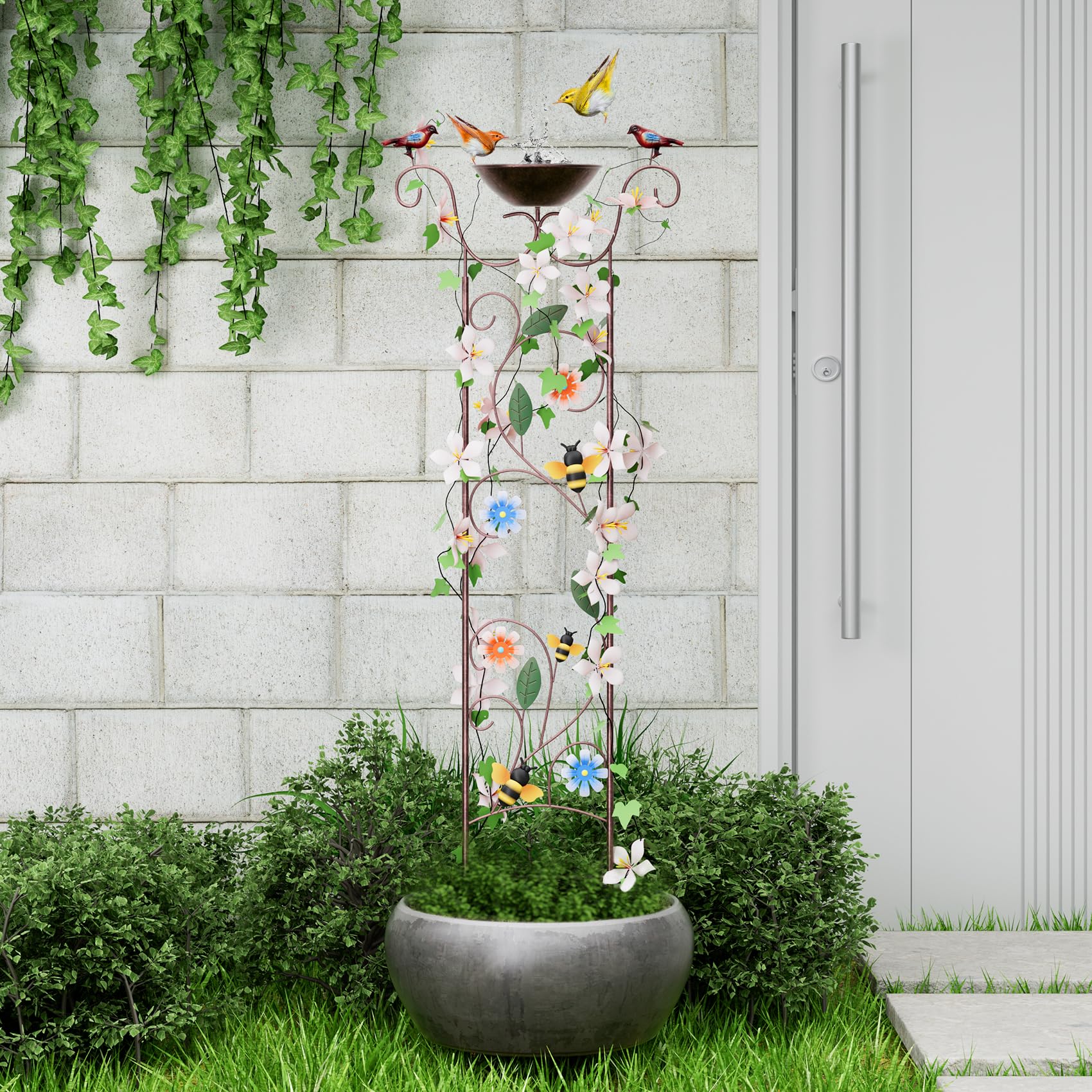 Amazon.com: Glirops Bird Bath for Outside - Antique Iron Bird Bath  display picture 1