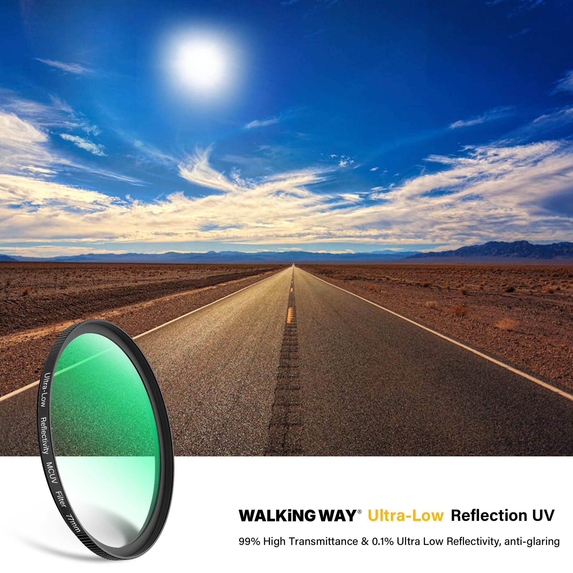 Walking Way Filtro UV ULR 55mm Ultra Basso Riflesso Obiettivo Foto | Rivestimento Ultra-Low Reflection Riduce i Riflessi, Vetro Nano Multistrato Garantisce Colori Naturali e Nitidi