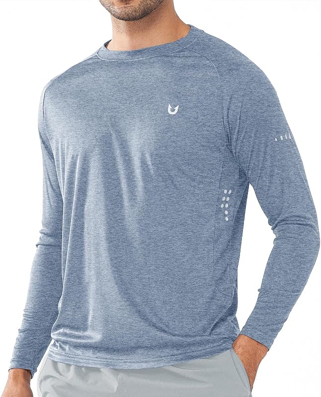 Men's Sun Protection Shirts UPF 50+ Long Sleeve Running Workout