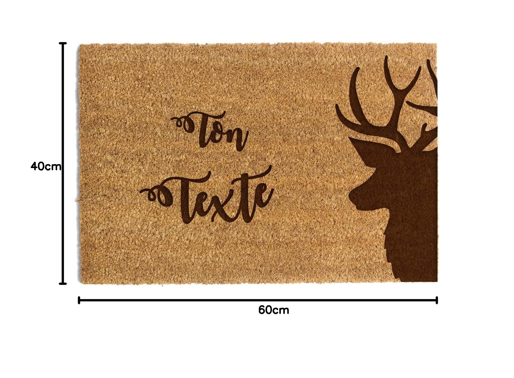 Paillasson personnalisé en fibre de coco avec n'importe quel texte, Tapis antidérapant et absorbant, Différents motifs de paillassons internes pour l'intérieur de la maison (90 x 60cm, modèle 11)