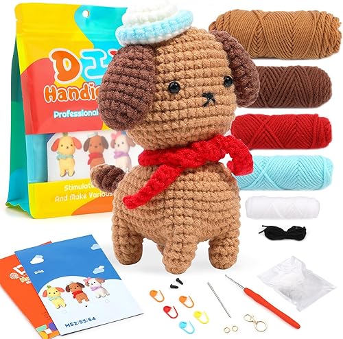 ZMAAGG Kit de ganchillo para principiantes, kit de animales de ganchillo, kit de ganchillo para principiantes, kit de tejido para adultos con video