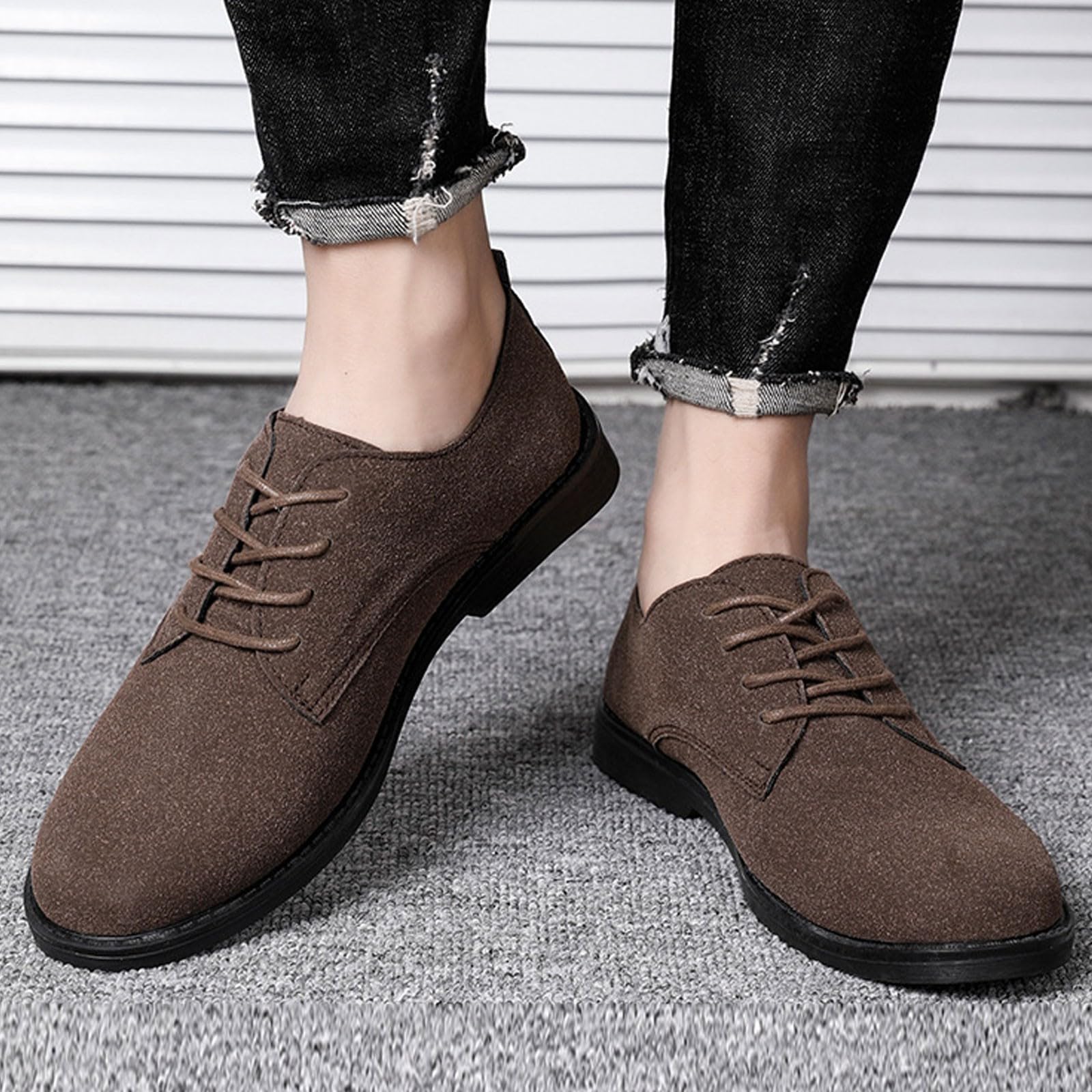 Scarpe derby da uomo in pelle scamosciata, classiche, con lacci, eleganti, casual, Oxford, per tutti i giorni, formali, per feste di lavoro