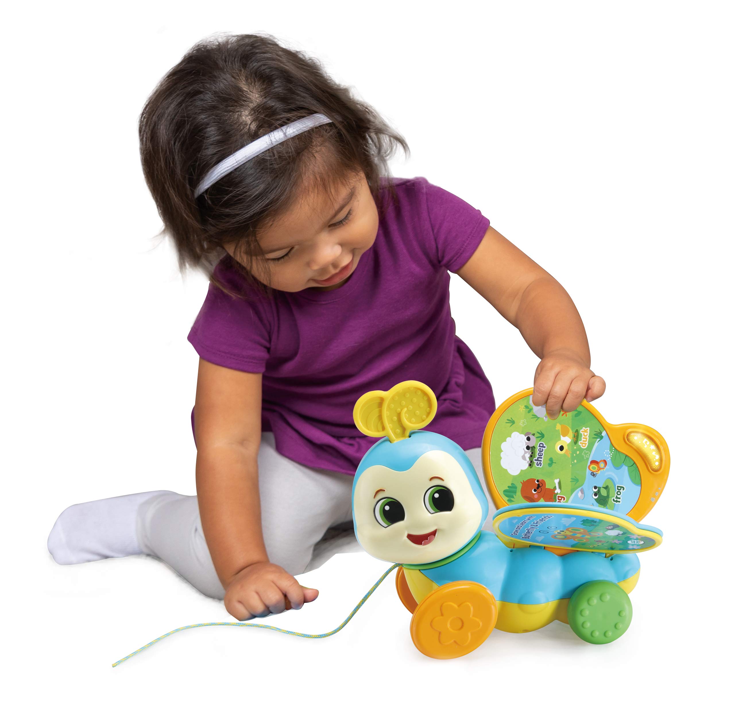 LeapFrog Livre papillon à tirer - Trotteur éducatif avec phrases et chansons, livre d'apprentissage de bébé, jouets d'apprentissage préscolaire, jouet musical pour bébé, à partir de 12 mois