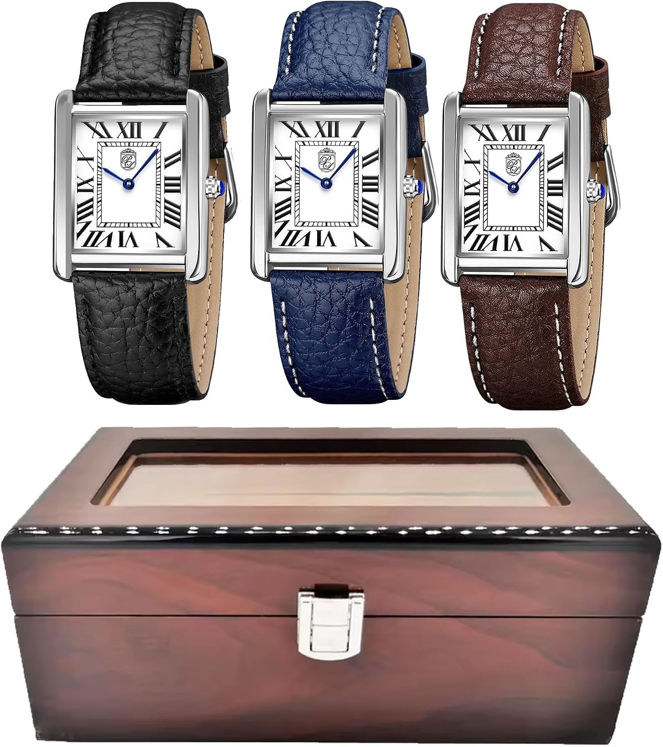 Amazon.com: Pierre Lucerne 1888 Tank Three Watch Set for Men – Classic ...