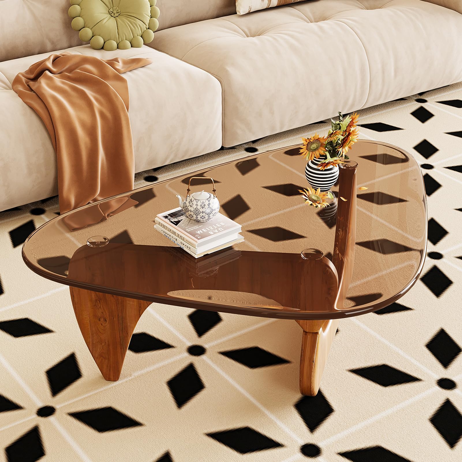 The Best Coffee Tables in 2026 3 Coffee Table for Living Room Mid Century Modern Center Table with Glass Top and - product photo