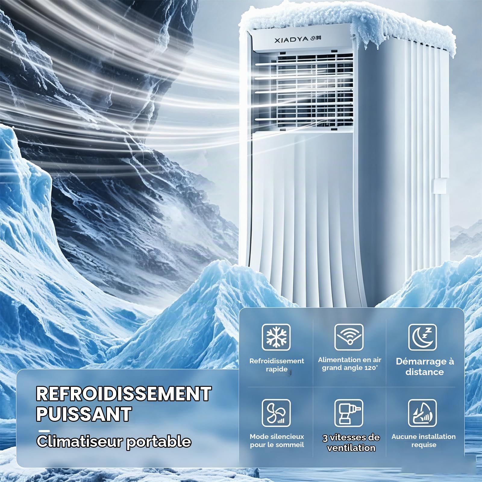 Climatiseur Portable, unité de climatisation 3 en 1 10000BTU/12000BTU | Climatiseur sur Pied ; climatiseur Portable Silencieux pour Appartements, dortoirs et Camping-Cars 10000BTU