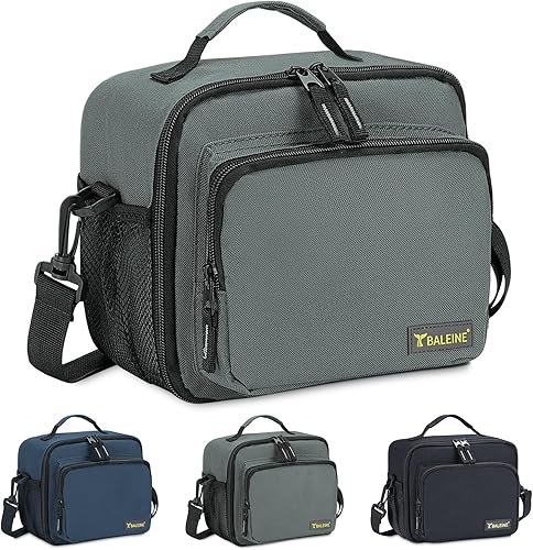 Miniatura 15 de BALEINE Lonchera aislada para hombres y mujeres, a prueba de fugas, con correa ajustable para el hombro, para picnic de trabajo, lonchera para Negro