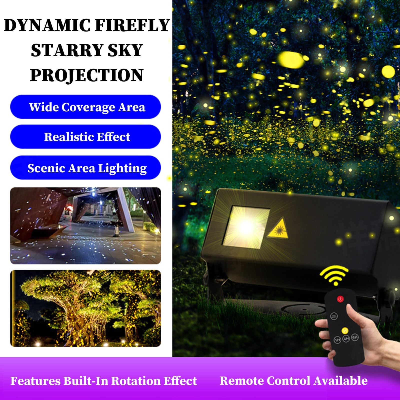 Proiettore Star Light Show con telecomando, funzione temporizzazione, impermeabile IP65, 15 W, arancione, per vacanze, feste, matrimoni, decorazioni da giardino