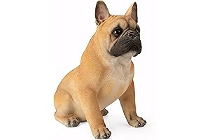 Charming 13-Inch Realistic French Bulldog Outdoor Statue