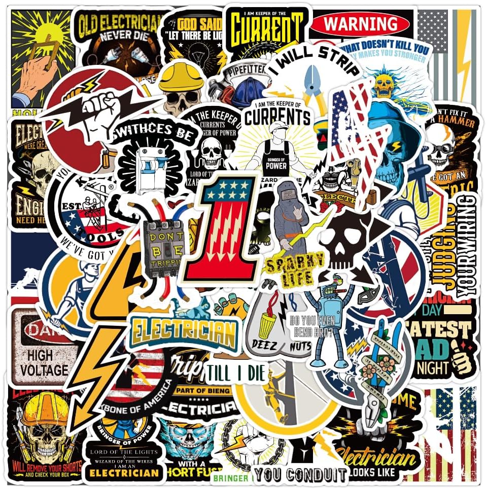 100pcs Hard Hat Stickers for Men, Funny Hardhat Stickers for Adults Toolbox Helmet, Prank Meme Vinyl & Waterproof Decals for Mechanics Electricians Union Oilfield Construction Welders