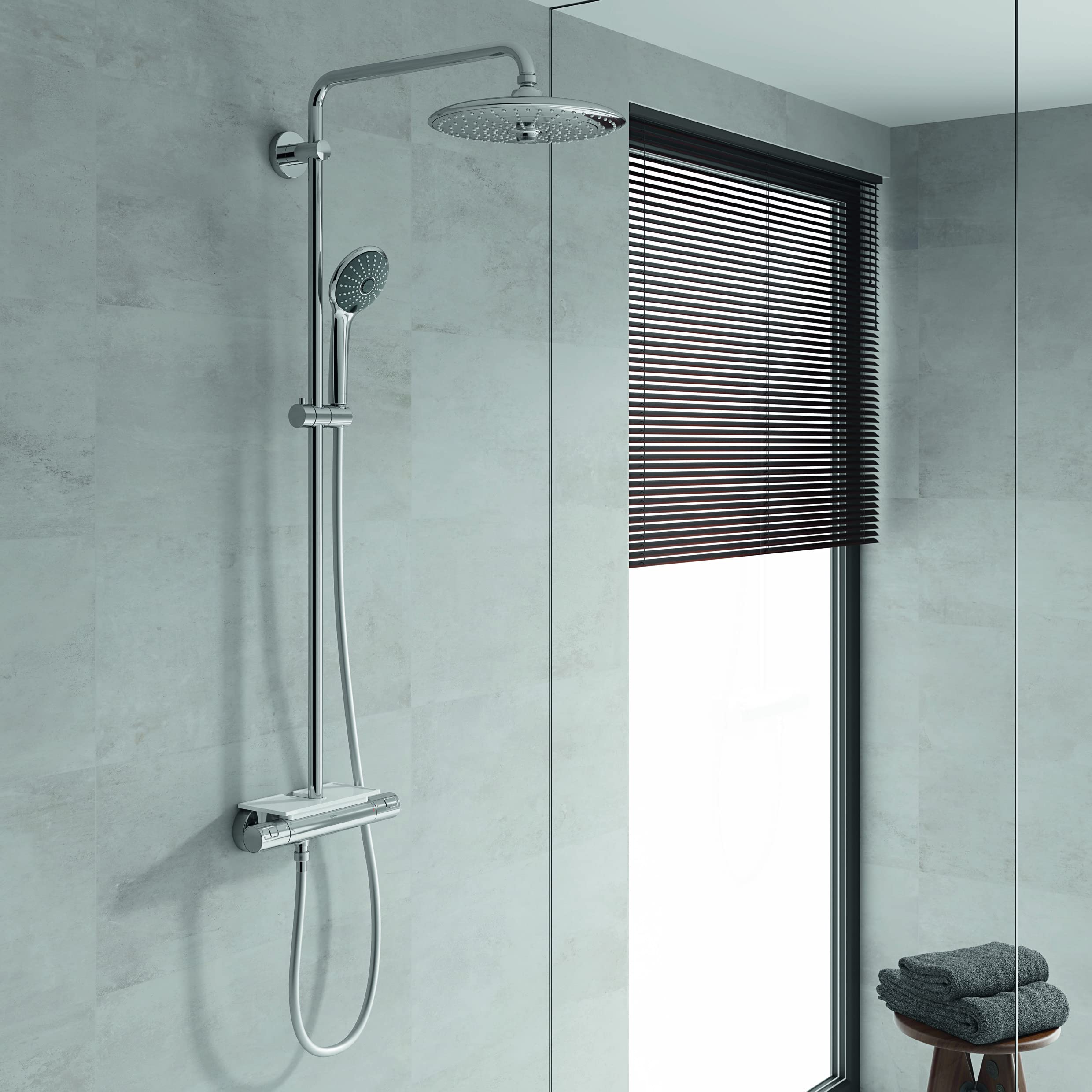 Grohe 26462000 - Vitalio Joy 260 ducha mural - Plata, Joy 260, 9.5 L