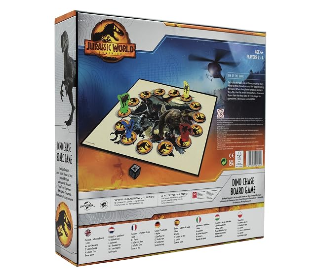 Foto 2 de 6 de Cartamundi Jurassic World - Juego de Mesa de persecución de Dinosaurios, emocionante Juego de Dinosaurios…