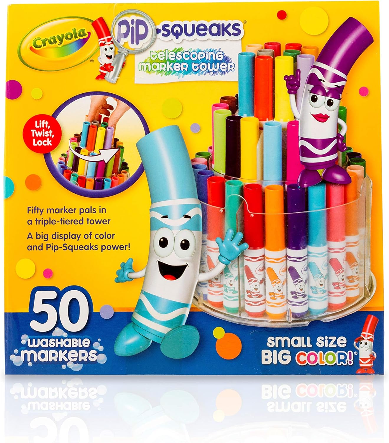 Crayola Pip Squeaks Washable Marker Set, 50 Classic Colors, Gift for Kids, Age 5, 6, 7, 8