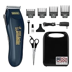 Wahl USA Deluxe Pro Series Cordless Lithium Ion Clipper Kit for Dog Grooming at Home with Heavy Duty Motor, Self-Sharpening Blades, and 2 Hour Run Time – Model 9591-2100