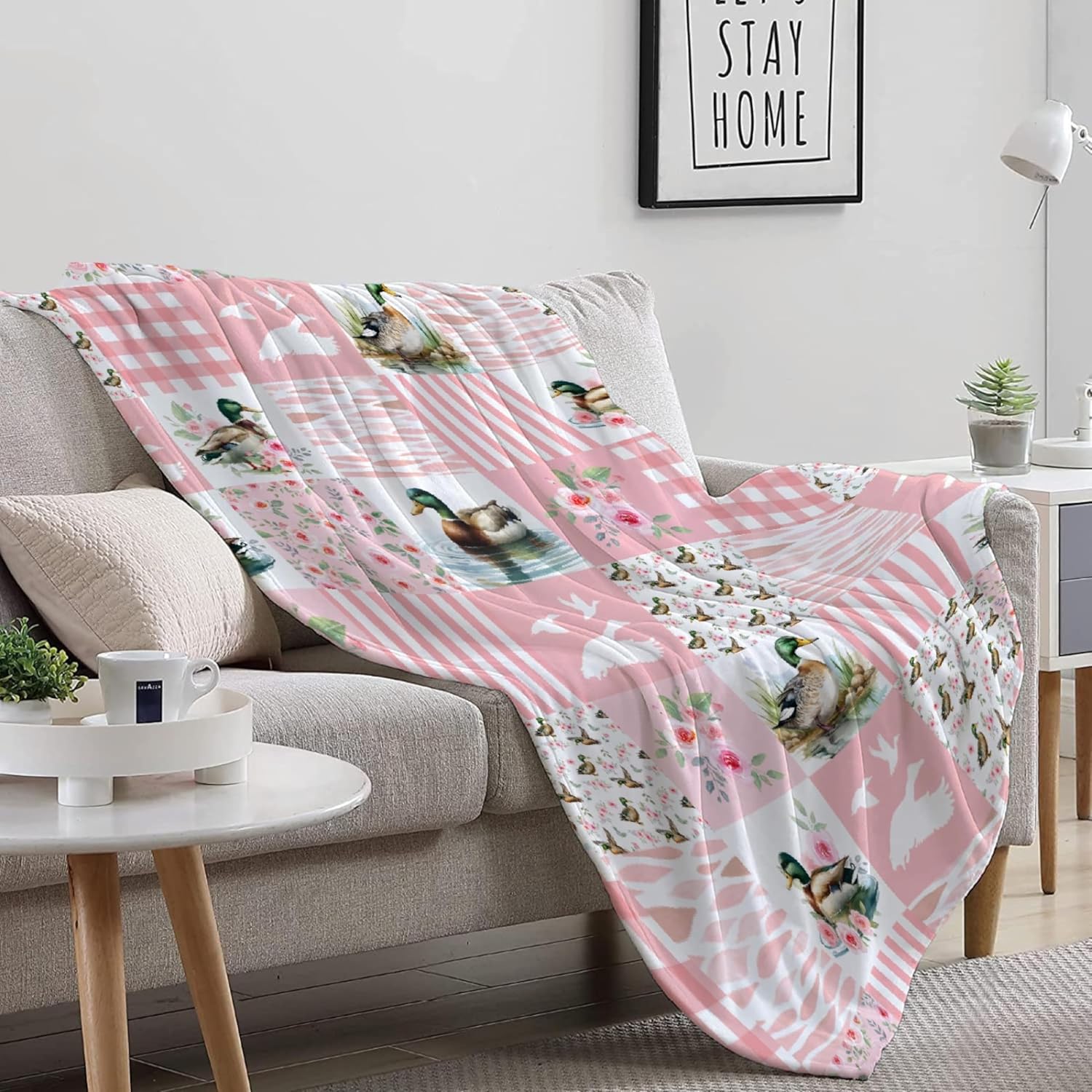 Mallard Duck Blanket, Wild Animal Duck Pattern Throw Soft Fuzzy Flannel Blanket for Bed Couch Sofa Home Decor 50"x60" for Teens