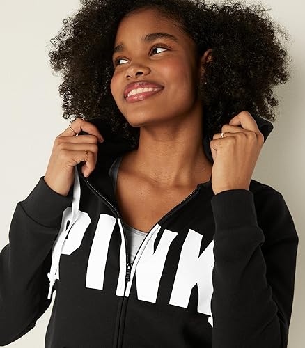 Miniatura 3 de Victoria's Secret Sudadera con cremallera completa con logotipo rosa para mujer (XS-XXL)