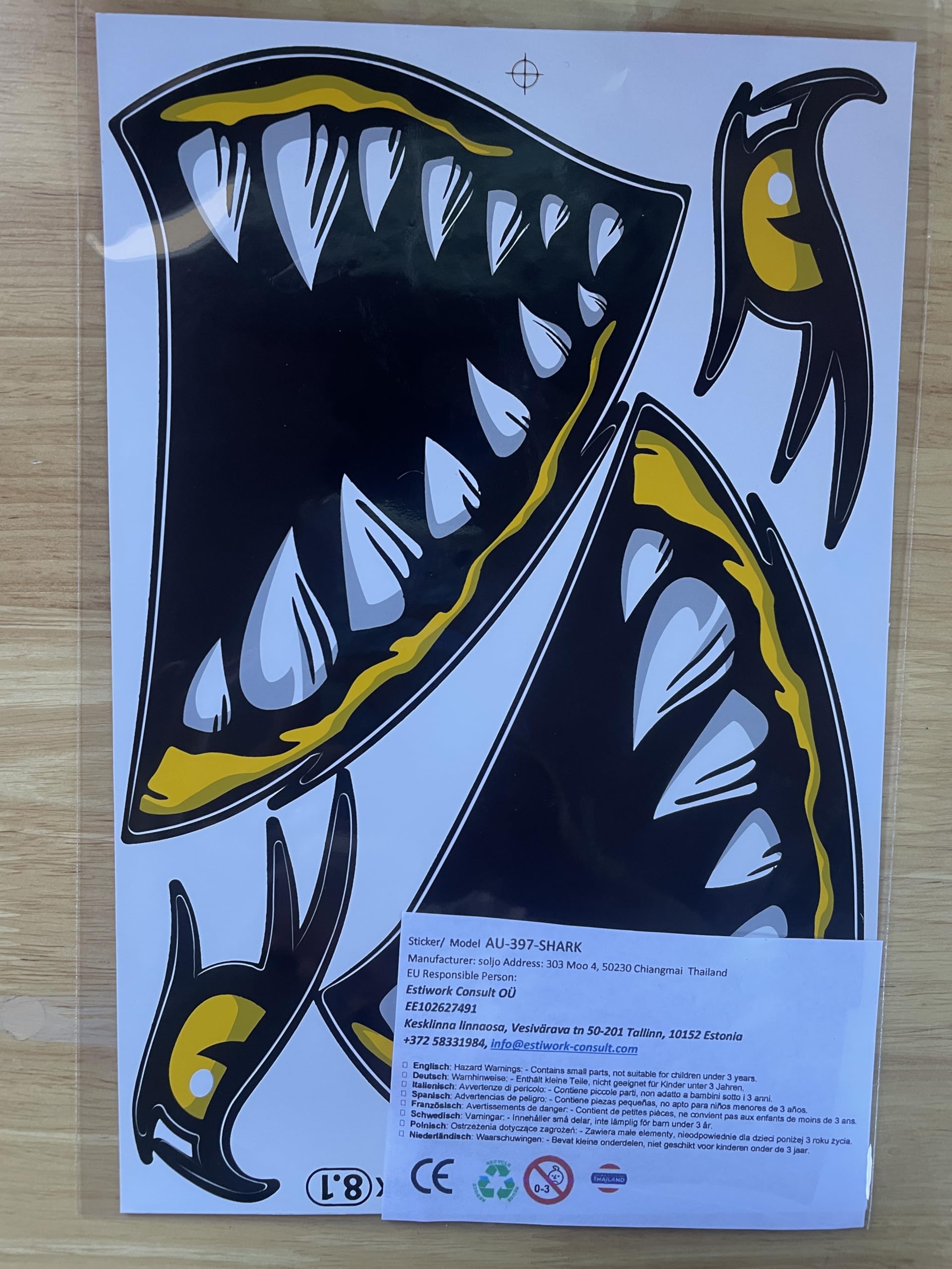 Adesivo 3D Squalo Metallico Per Auto E Moto - Effetto Cromato Nero, Resistente Alle Intemperie - Foto 3