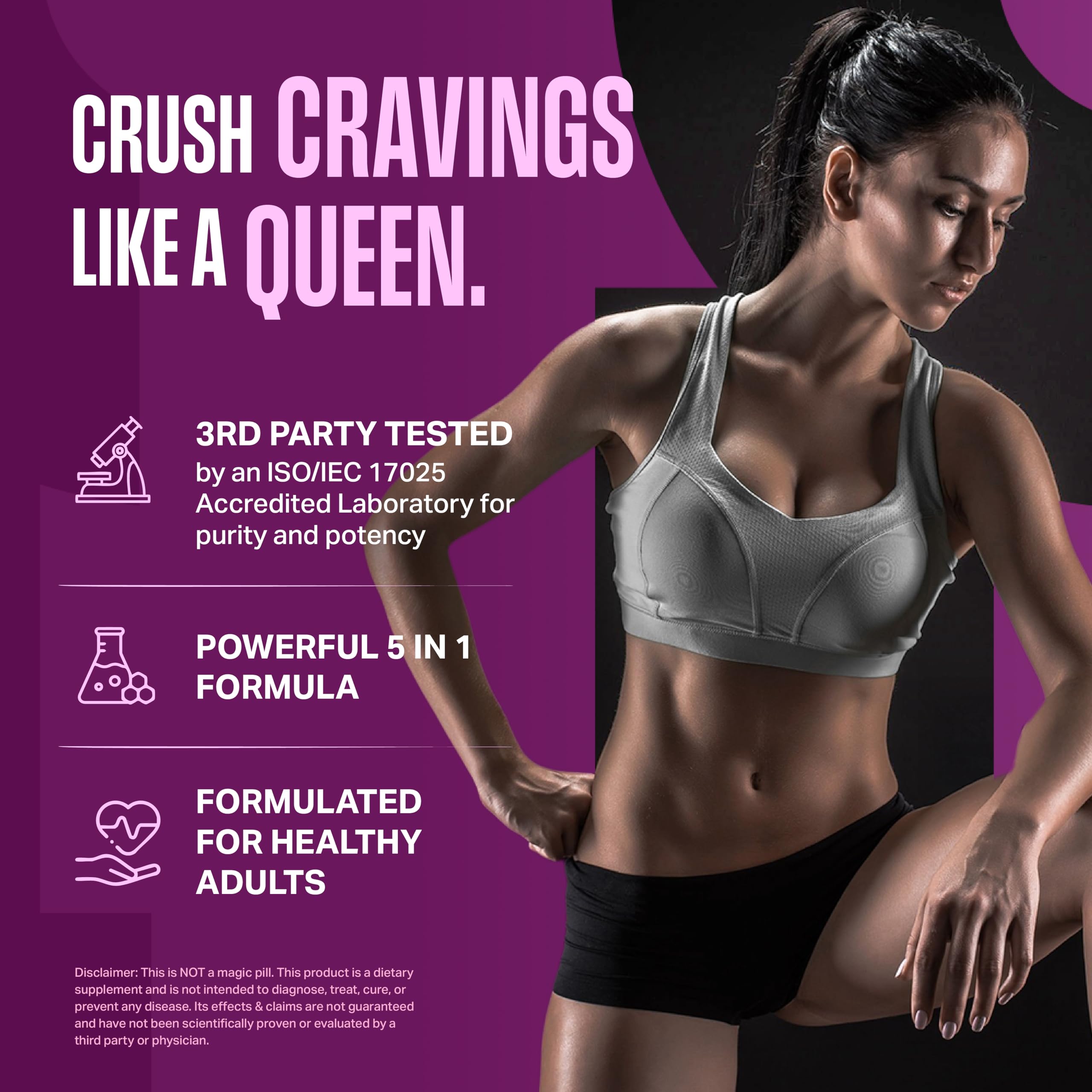 GLP-1 Weight Loss for Her | Supports Healthy Pathways Associated with GLP-1 Activity - Promotes Weight Loss for Women, Helps Appetite Control & Promotes Energy - 3rd Party Tested Supplement - 60 Pills — Amazon image 3