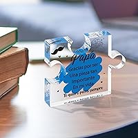 Vista 5 de Regalos de cumpleaños para papá en español de Yopyame - Placa acrílica de rompecabezas para decoración de escritorio de oficina Recuerdo