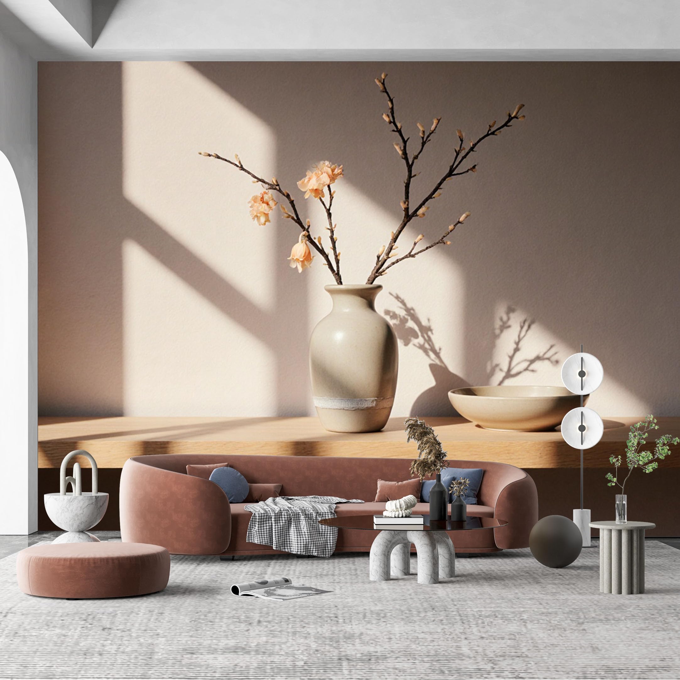 Custom Size Wall Mural Delicate Peach Blossom Branches Watercolor Style SelfAdhesive Wall Fabric Removable Wallpaper for Home Office Decor