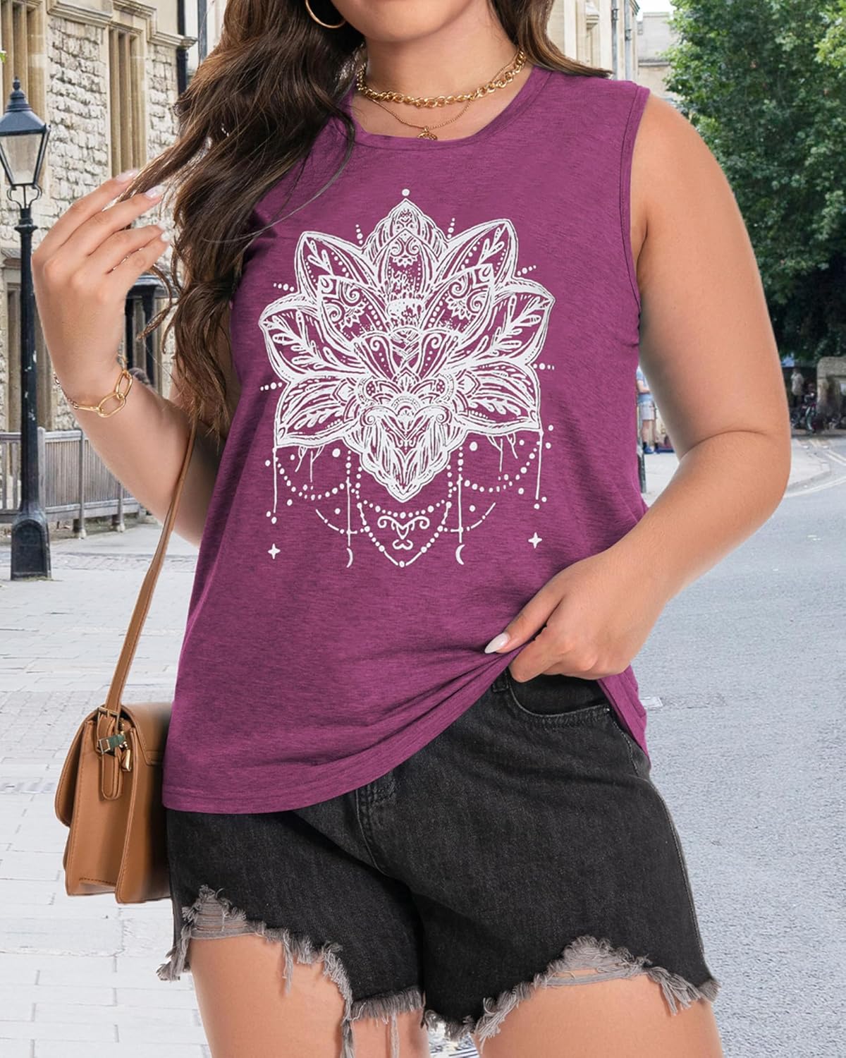 Plus Size Tops for Women Sleeveless Summer Tank Top Loose Fit Casual Tunics Shirts - Image 2