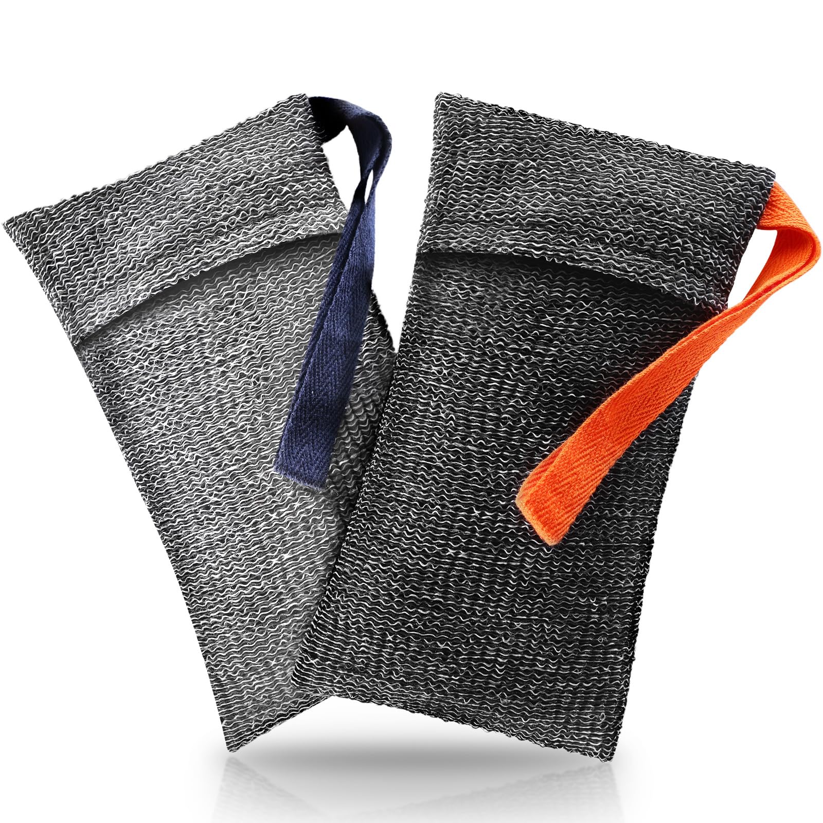 RIYNIBIY Soap Bag, 2PCS Bar Soap Pouch for Deep Exfoliating, Body Scrubber Shower Sponge Loofah, Exfoliating Bath Sponge, Foaming Scrubba Wash Bag for