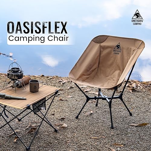Miniatura 4 de ONETIGRIS OasisFlex Silla de camping, silla portátil con bolsa de transporte, ideal para camping, playa, picnic, parque, césped, deportes y eventos
