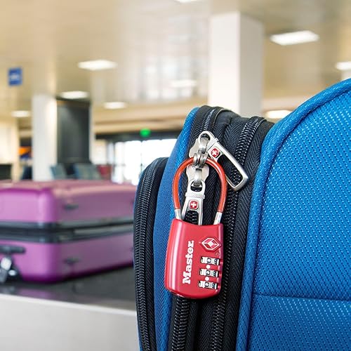 Miniatura 2 de Master Lock 4688D Candado para Equipaje con Combinación Personalizable Aprobado por TSA, 1 Unidad, Plateado