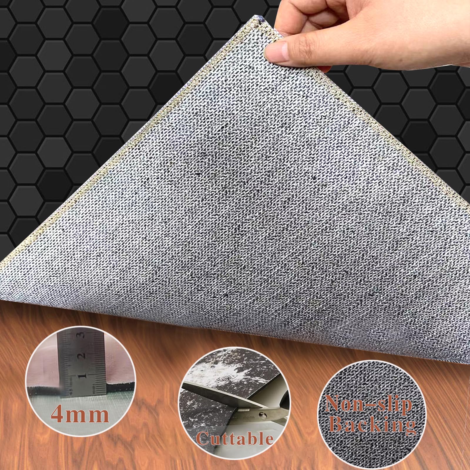 Alfombra Silla Gaming, Redondo Alfombrilla de Protección para Suelos Duros 130 cm, Protector Suelo Silla Ruedas, Alfombrilla Protectora para Silla de Oficina, Alfombra Multiusos para el hogar