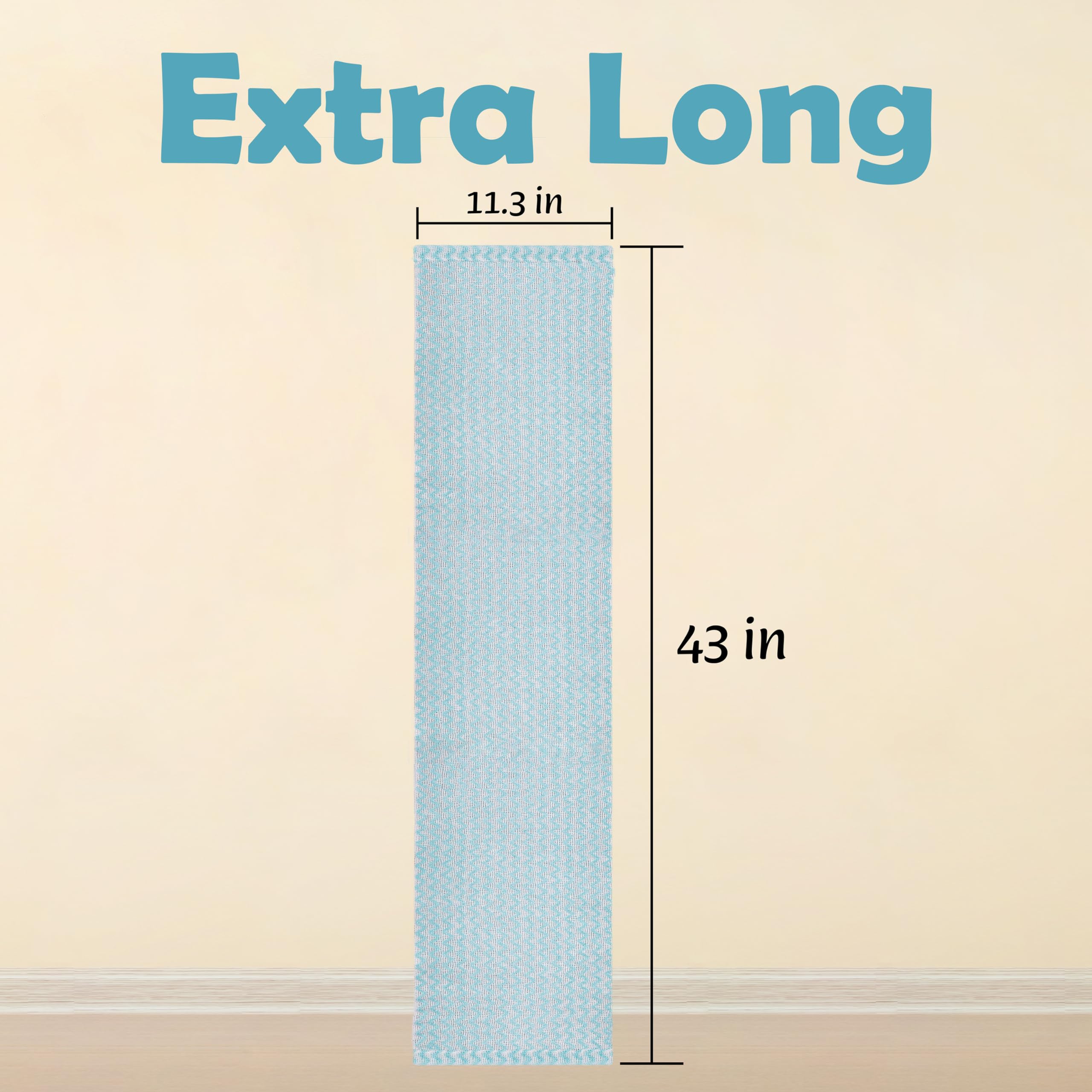 myHomeBody Extra Long Exfoliating Washcloth, Exfoliating Body Scrubber, Shower Towel, Long Bath Cloth - Image 2