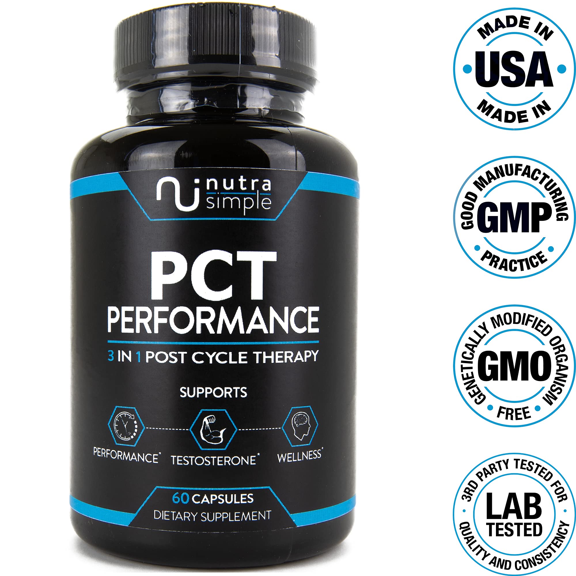 PCT Supplement for Men, Testosterone Support & Estrogen Blocker, 60ct — Amazon image 4