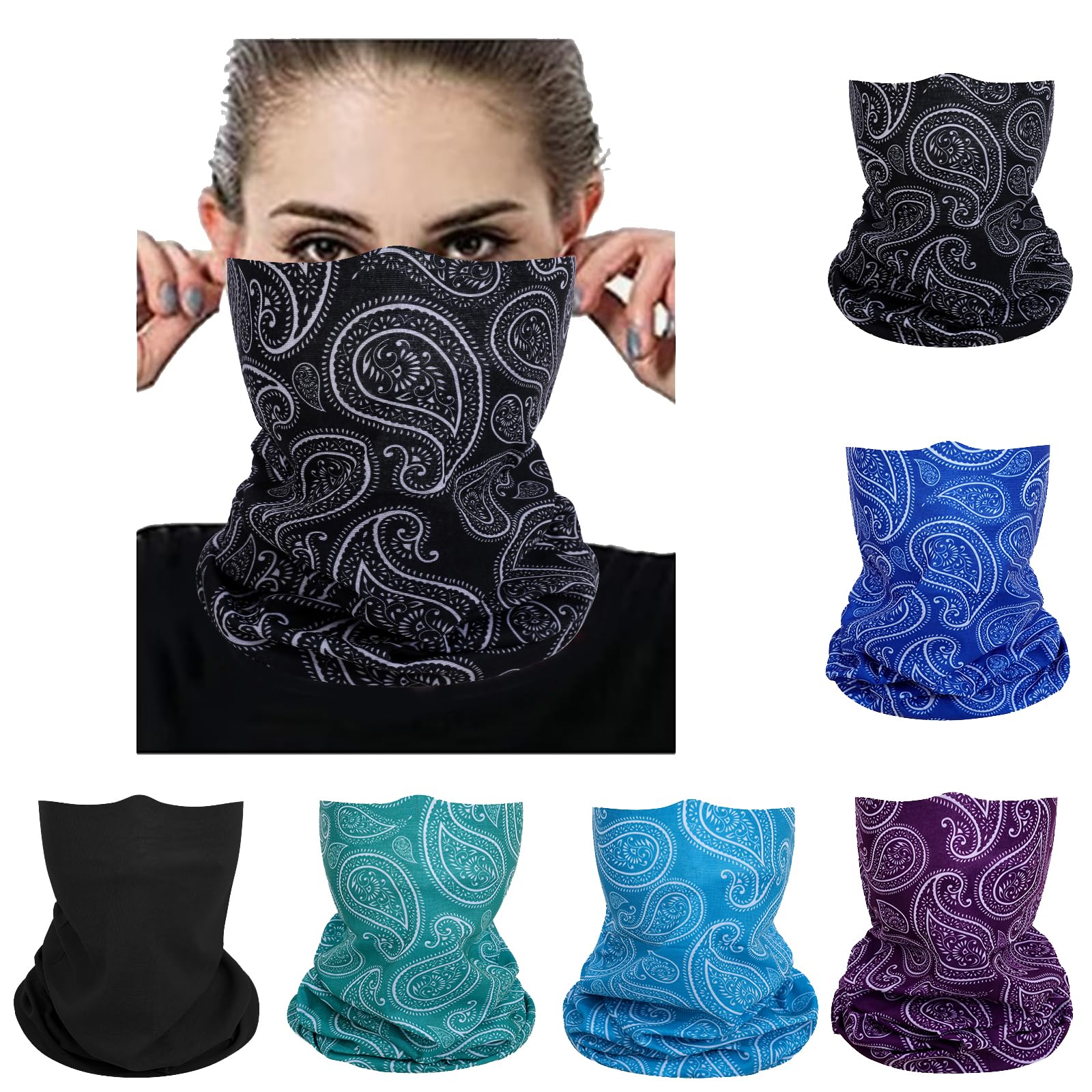 Face Mask Multi Bandana Neck Gaiter Seamless Magic Headband Outdoor Face Scarf for Dust Wind and UV Resistance