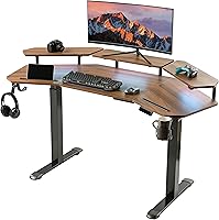 Vista 18 de EUREKA ERGONOMIC Escritorio de pie de altura ajustable, escritorio de computadora con bandeja para teclado de 72 pulgadas, escritorio de estudio