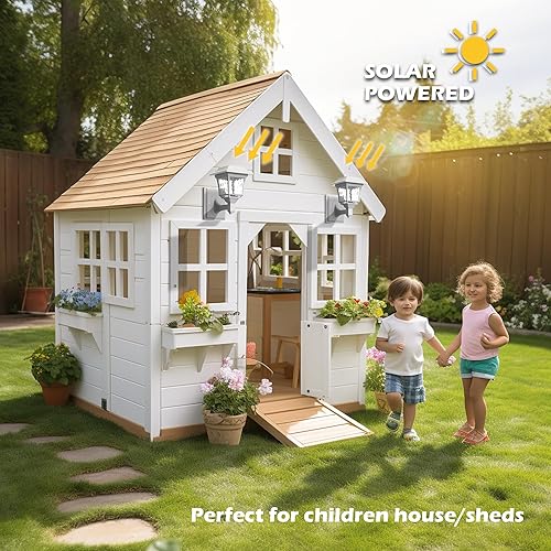 Miniatura 4 de LeiDrail Farol solar de pared para exteriores, 15 lúmenes, 2 modos, funciona con energía solar, luces decorativas impermeables para jardín, pared,