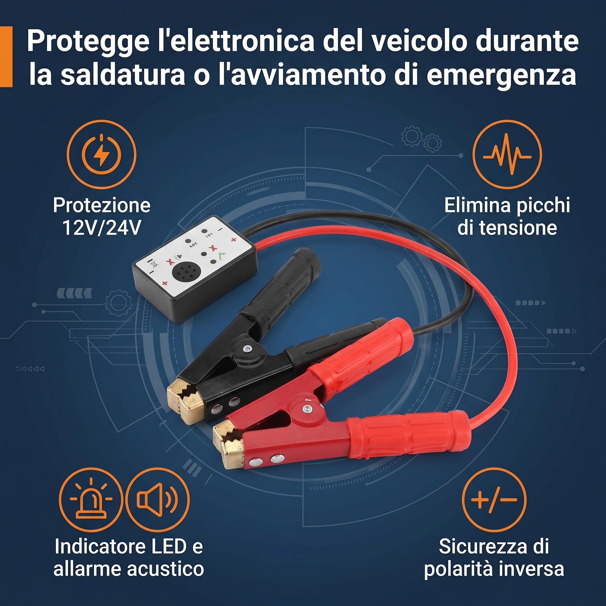 Fydun Dispositivo di Protezione Sovratensione, 12V 24V Protezione per Assorbitori di Sovratensioni per Auto, Previene Danni All'Impianto Elettrico Durante la Saldatura Pulsata di Lamiere