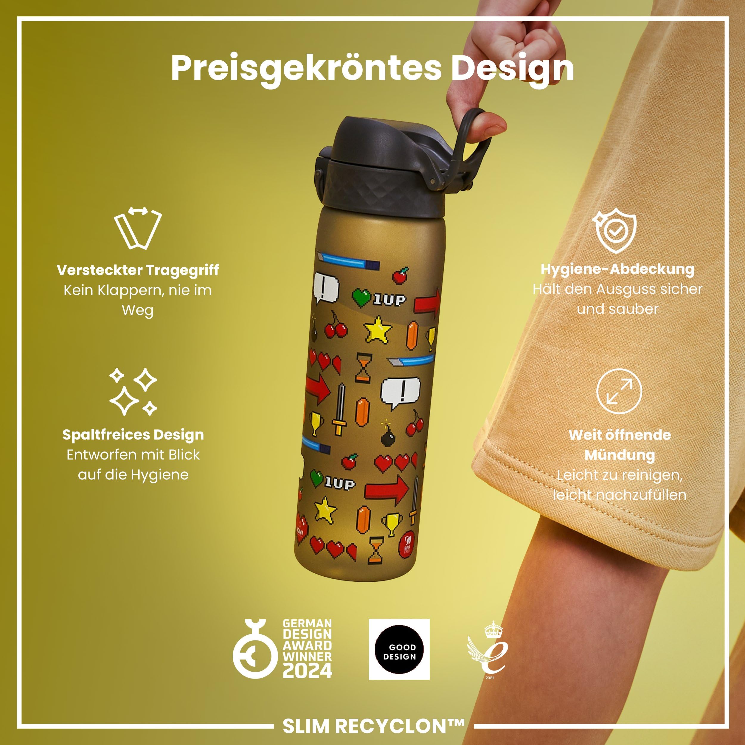 Ion8 Trinkflasche 500 Ml, Auslaufsicher, BPA-frei, Mit Einhand-Öffnung Und Tragegriff