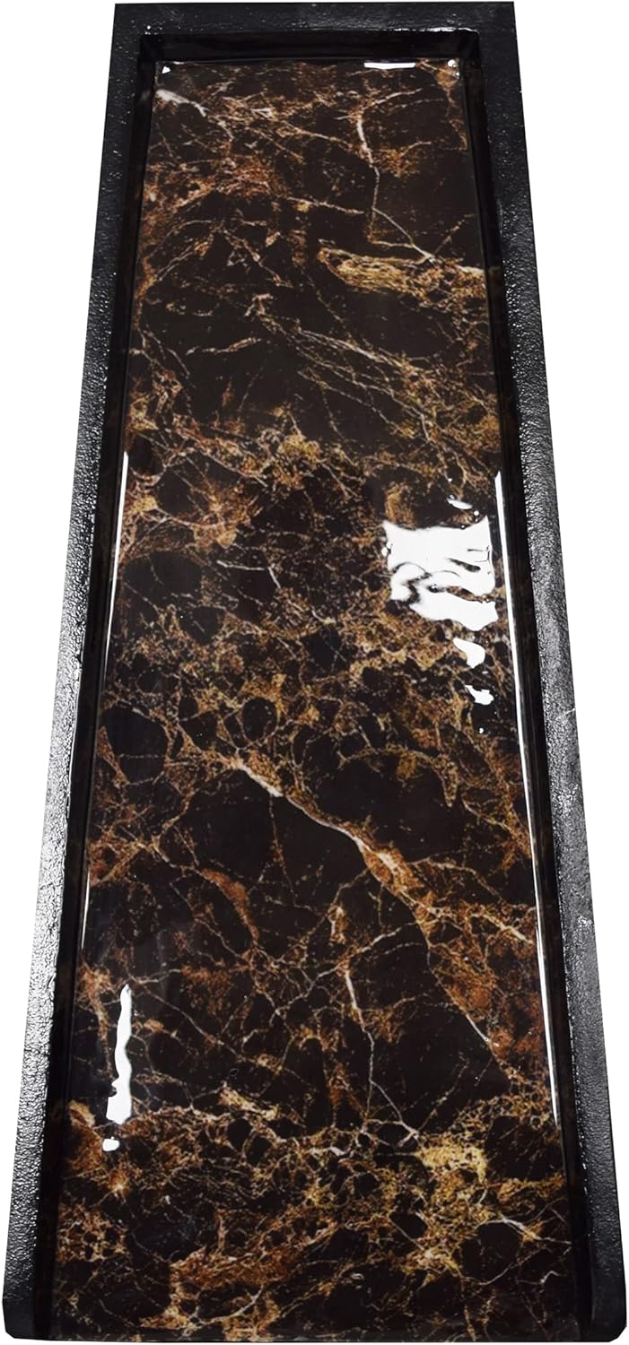 Oakland Living Brown Faux Marble Cast Aluminum Metal Downspout Gutter 24 in. Heavy Splash Block