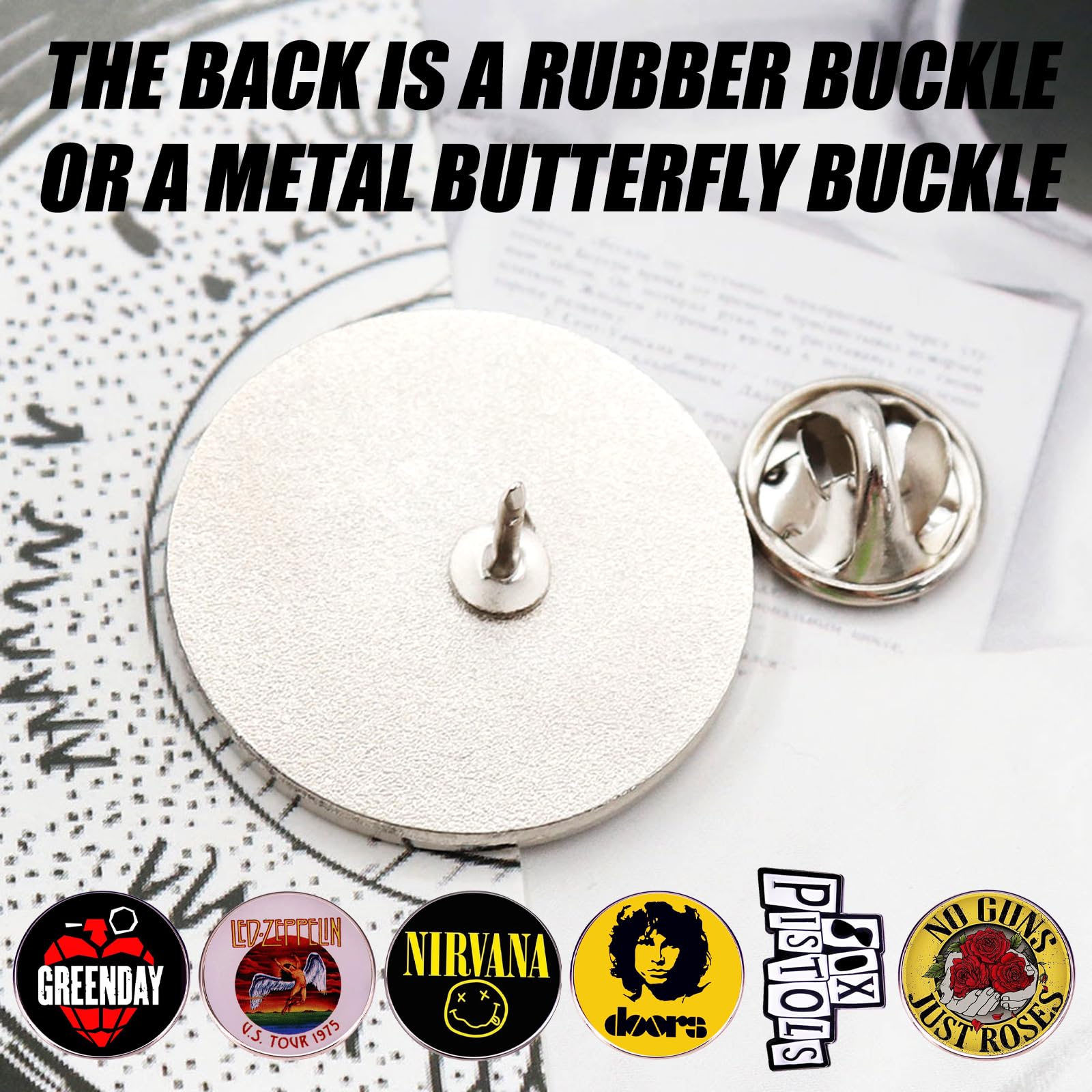 TYXHXTF Lot de 6 Rock Broche, Épingles à Dos en Émail, Punk Émail Broches, Broche Pin, Boutons à Épingle, pour Femme Homme pour Vêtements, Sac à Dos