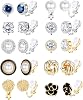 FIBO STEEL 10 Pairs Clip Earrings for Women Clip On Earrings for Non Pierced CZ Flower Simulated Freshwater Pearl Twist Knot Clip Earrings Sets Gold Silver Tone