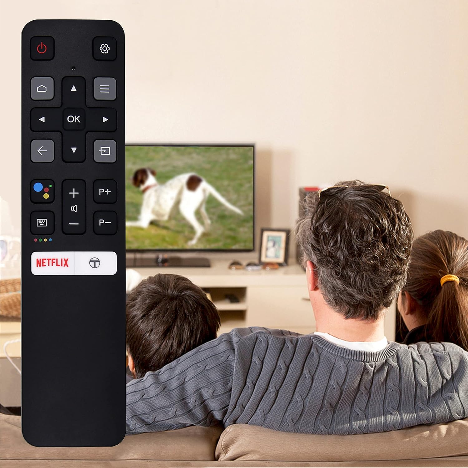 Riry The New RC802V Replacement TCL Smart TV Remote Control with Voice Key Commands Suitable for Android 4K UHD TCL Remote Control Replacement