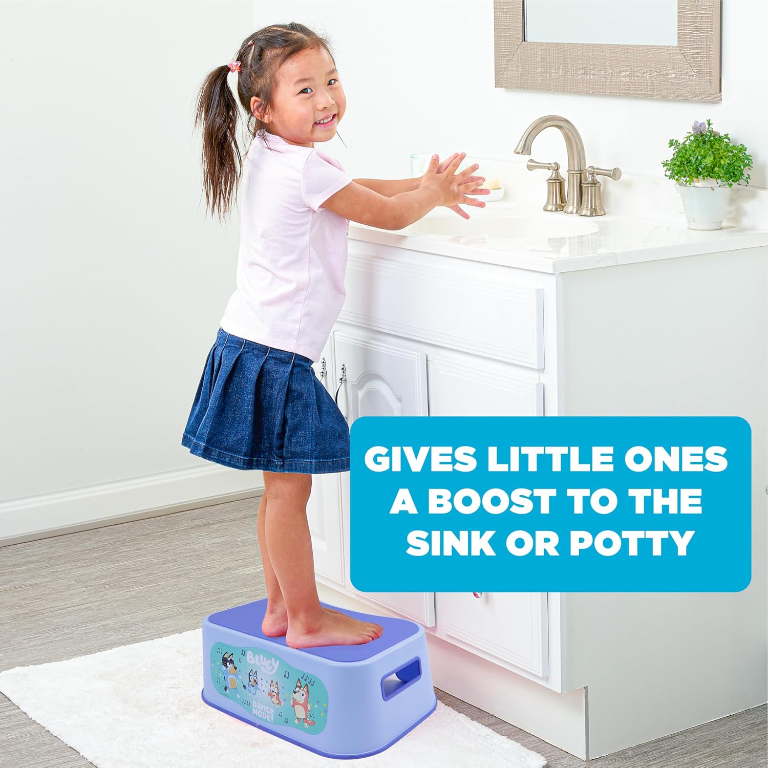 Bluey Kids Step Stool for Bathroom Sink, SmartStep Non-Slip Toddler Stool for Toilet Training & Handwashing