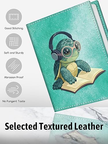 Miniatura 3 de Álbum de fotos de 4 x 6, 56 bolsillos, pequeño libro de imágenes de tortuga marina, mini álbum de fotos de piel sintética personalizado de gran