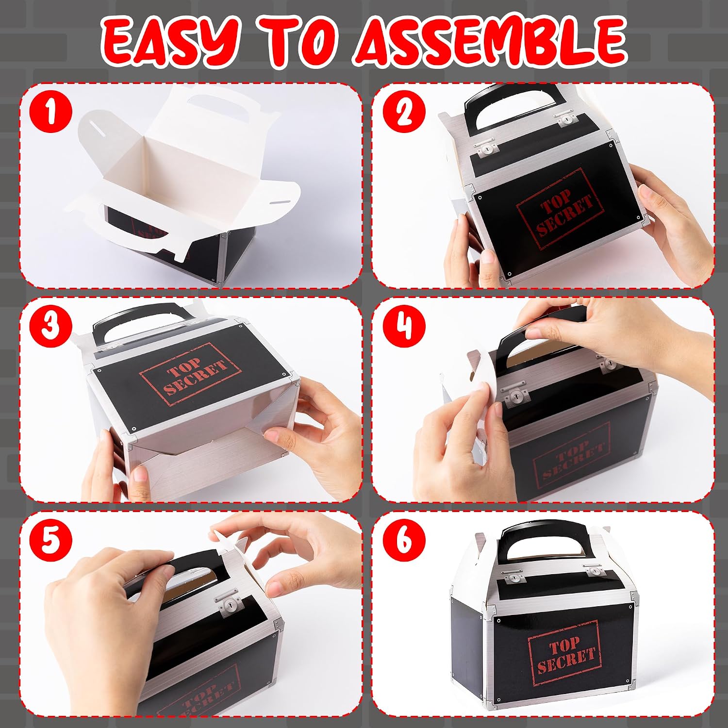 Top Secret Spy Party Favor Boxes - 24Pcs Secret Agent Candy Gift Boxes, Murder Mystery Spy Themed Party Decorations for Kids Escape Room Agent Themed Events Supplies Birthday Gift