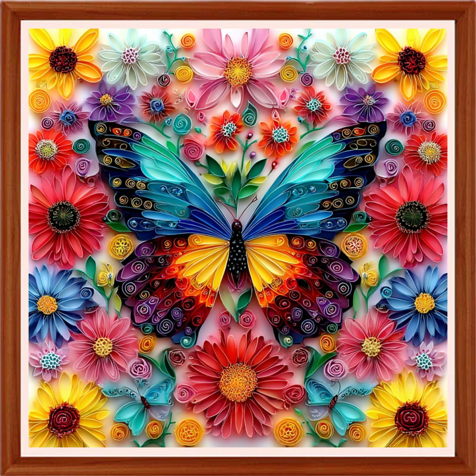 Hopeart Stamped Cross Stitch Kits for Beginner Embroidery Kits for Beginners Adults DIY 11CT Cross Stitch Patterns Needlepoint Kits Crossstitching Kits- Flower Butterfly 18x18 inchs